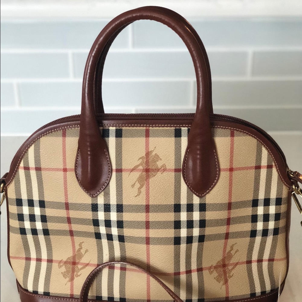 Burberry Haymarket check dome satchel